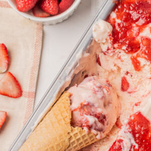 No-Churn Strawberry Ice-Cream