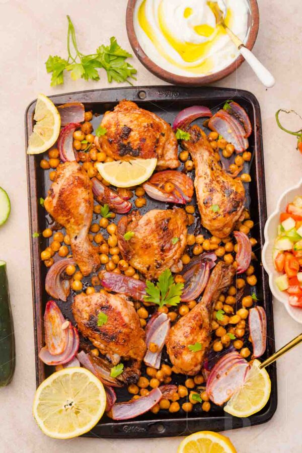 Easy Sheet Pan Chicken Shawarma with Crispy Chickpeas - Image 2