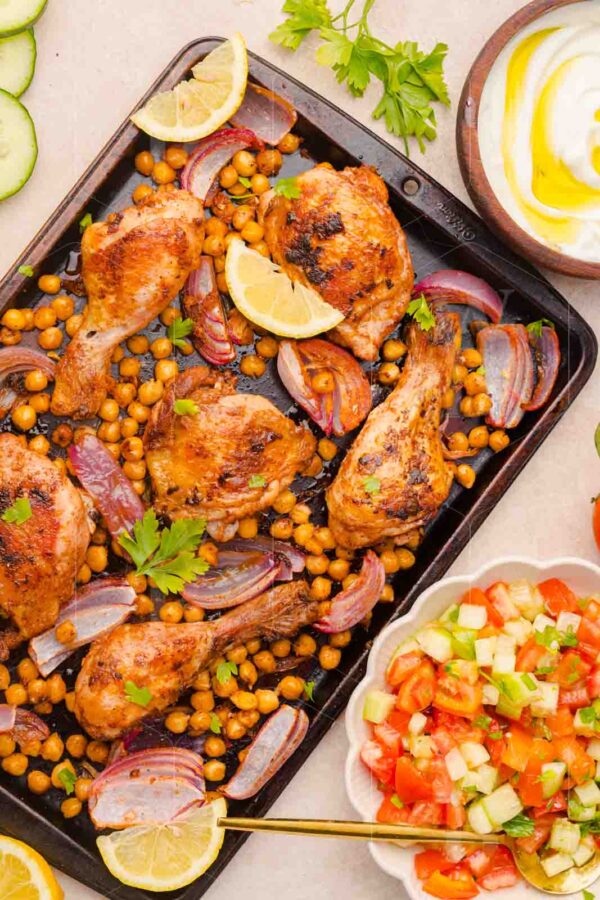 Easy Sheet Pan Chicken Shawarma with Crispy Chickpeas - Image 3