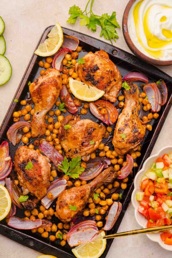 Easy Sheet Pan Chicken Shawarma with Crispy Chickpeas - Image 4
