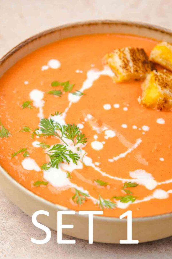 Creamy Roasted Tomato Soup with Grilled Cheese Croutons [Set 1] - Image 16