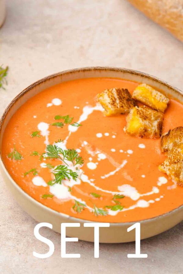 Creamy Roasted Tomato Soup with Grilled Cheese Croutons [Set 1] - Image 17