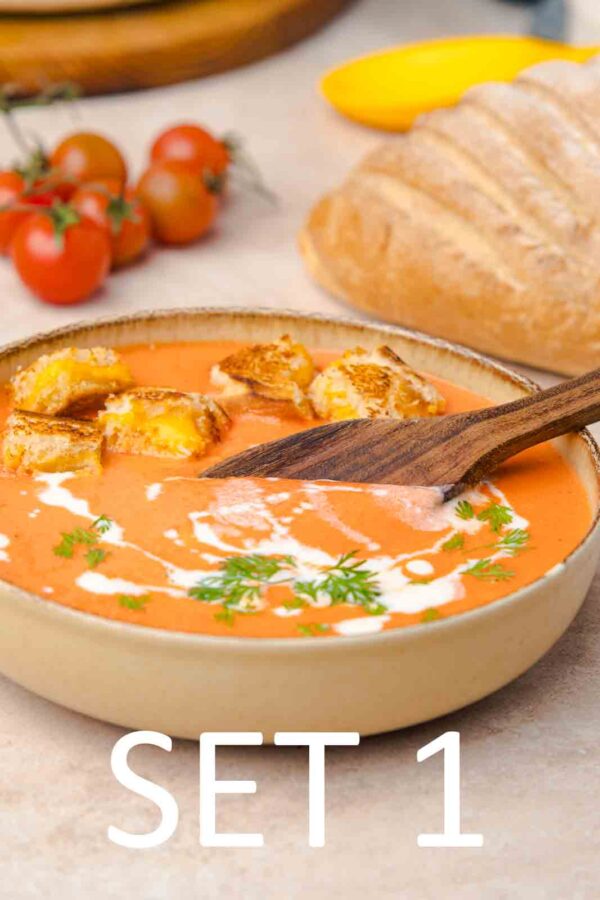 Creamy Roasted Tomato Soup with Grilled Cheese Croutons [Set 1] - Image 20