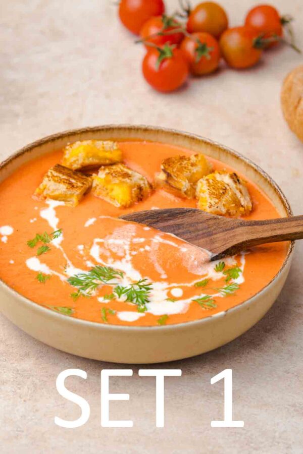 Creamy Roasted Tomato Soup with Grilled Cheese Croutons [Set 1] - Image 21