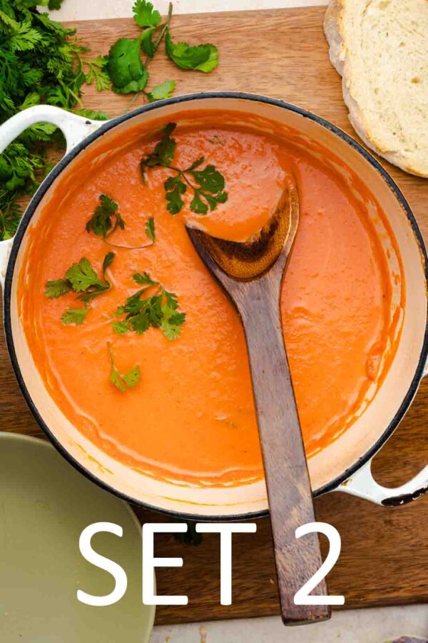 Creamy Roasted Tomato Soup with Grilled Cheese Croutons [Set 2] - Image 2