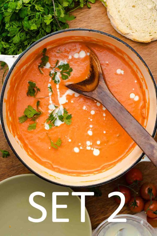 Creamy Roasted Tomato Soup with Grilled Cheese Croutons [Set 2] - Image 4