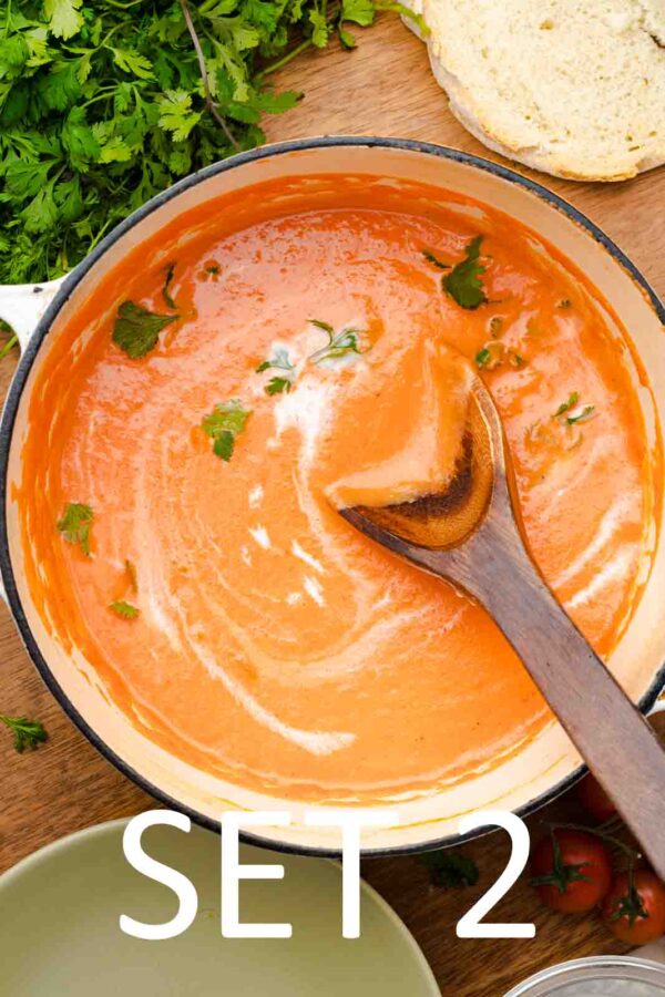 Creamy Roasted Tomato Soup with Grilled Cheese Croutons [Set 2] - Image 5