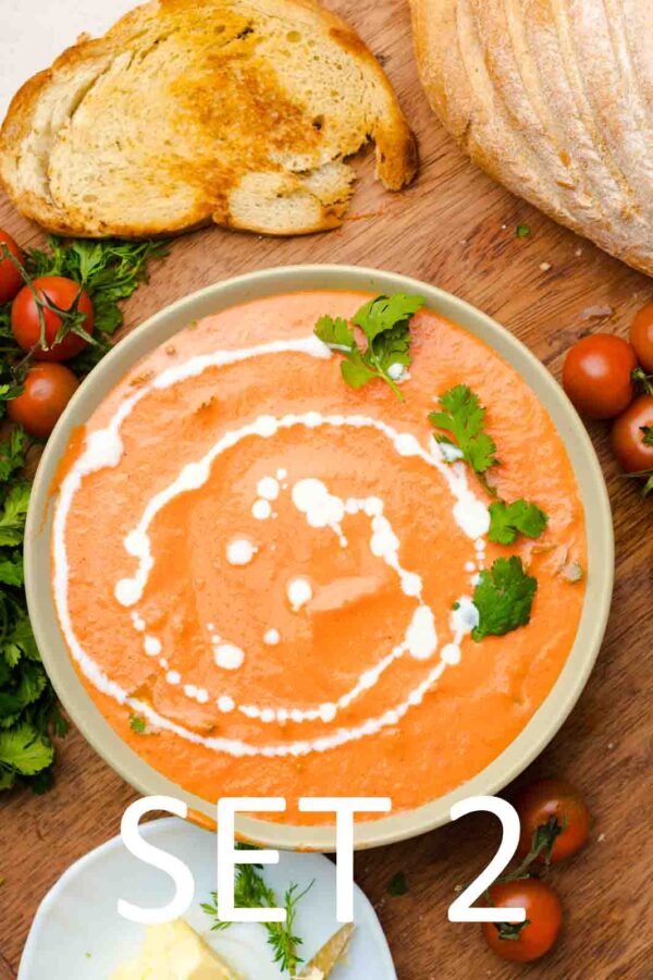 Creamy Roasted Tomato Soup with Grilled Cheese Croutons [Set 2] - Image 6