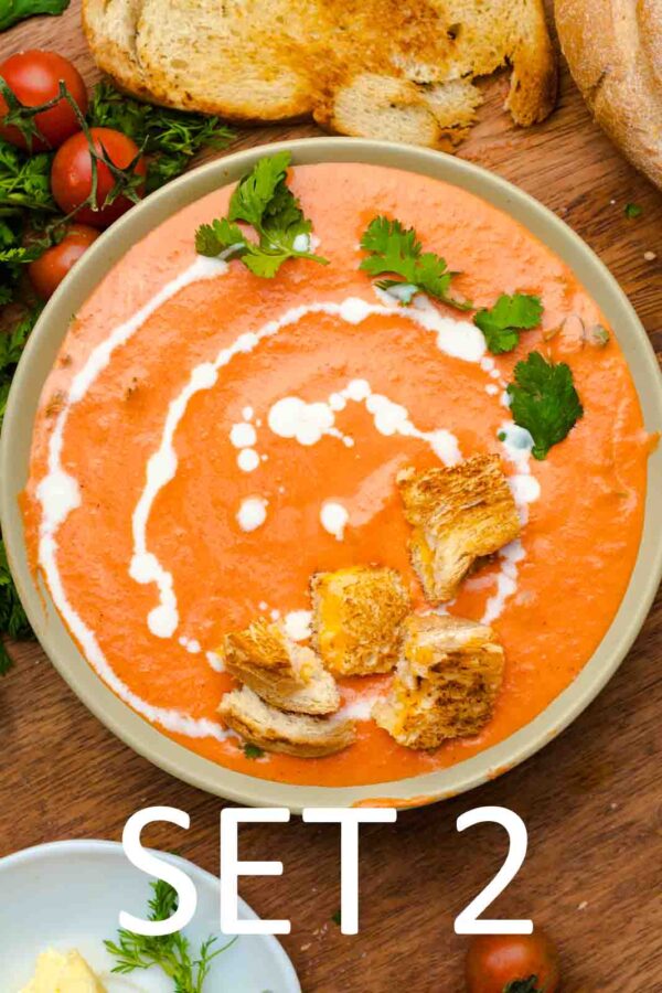 Creamy Roasted Tomato Soup with Grilled Cheese Croutons [Set 2] - Image 11