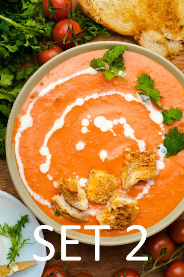 Creamy Roasted Tomato Soup with Grilled Cheese Croutons [Set 2] - Image 13