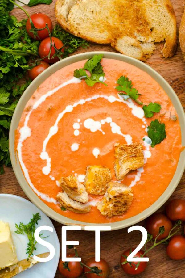 Creamy Roasted Tomato Soup with Grilled Cheese Croutons [Set 2] - Image 14