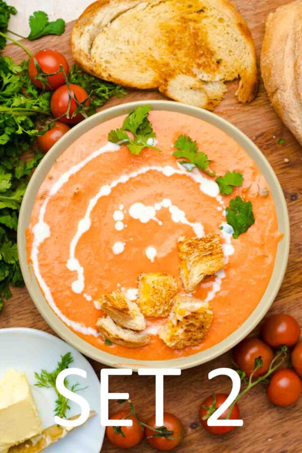 Creamy Roasted Tomato Soup with Grilled Cheese Croutons [Set 2] - Image 15