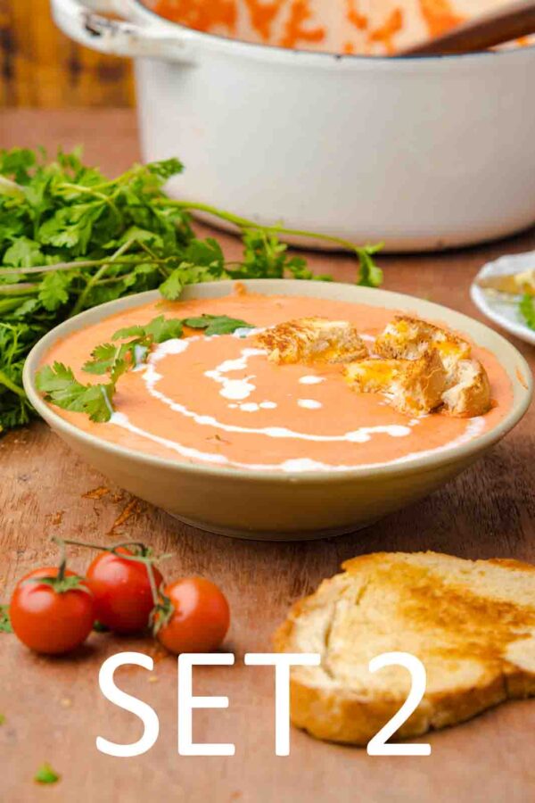 Creamy Roasted Tomato Soup with Grilled Cheese Croutons [Set 2] - Image 16