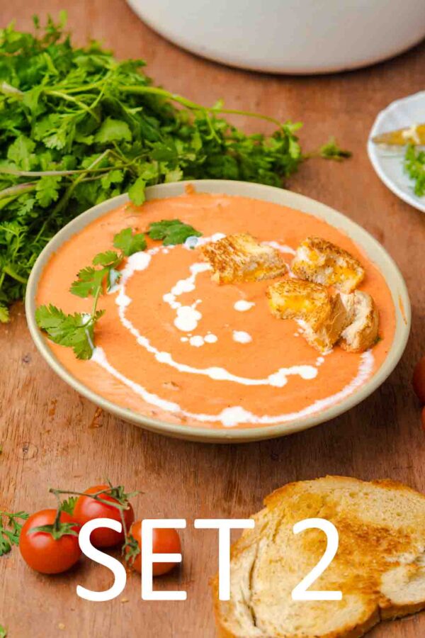 Creamy Roasted Tomato Soup with Grilled Cheese Croutons [Set 2] - Image 17
