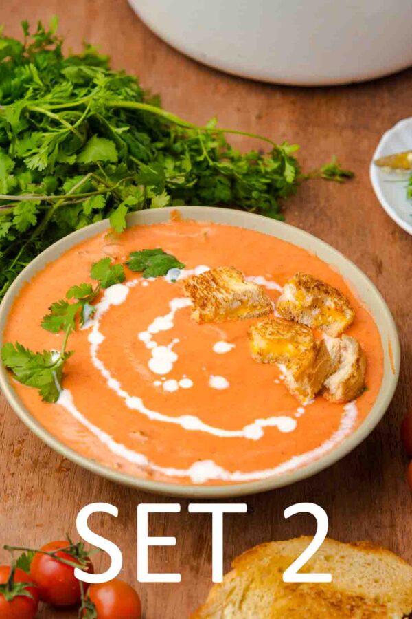 Creamy Roasted Tomato Soup with Grilled Cheese Croutons [Set 2] - Image 23