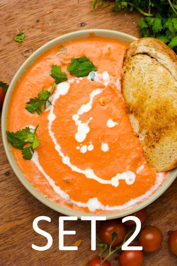 Creamy Roasted Tomato Soup with Grilled Cheese Croutons [Set 2] - Image 28