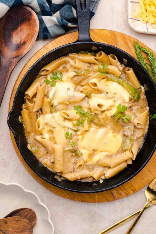 One-Skillet Philly Cheesesteak Pasta - Image 3