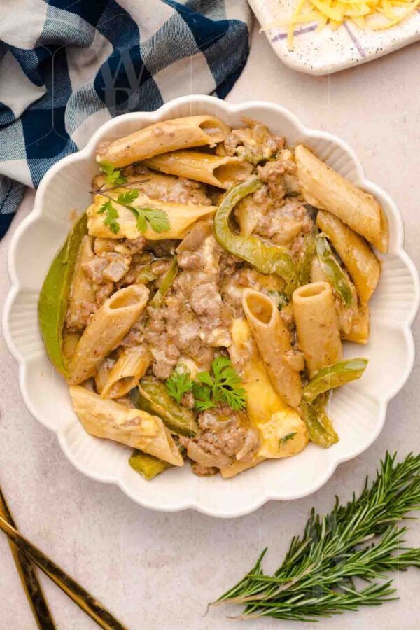 One-Skillet Philly Cheesesteak Pasta - Image 8