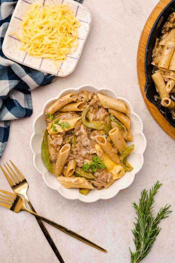One-Skillet Philly Cheesesteak Pasta - Image 10