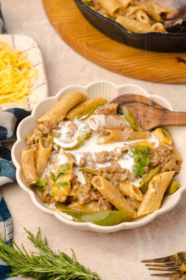 One-Skillet Philly Cheesesteak Pasta - Image 13