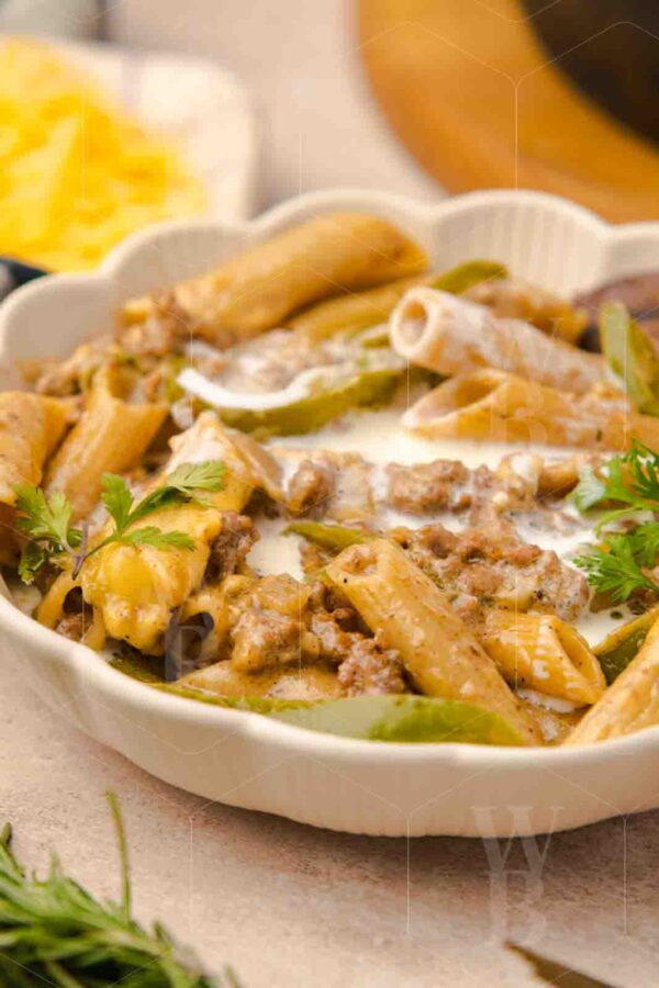 One-Skillet Philly Cheesesteak Pasta - Image 17
