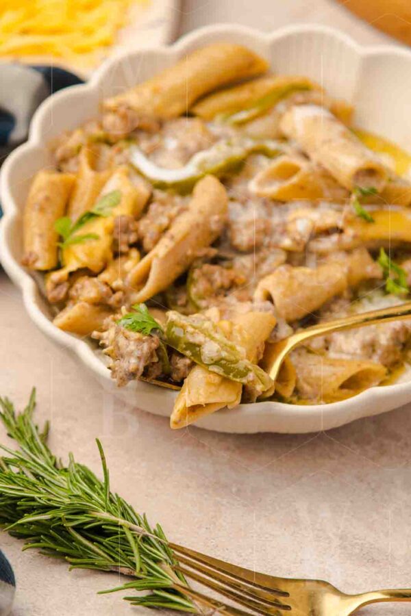 One-Skillet Philly Cheesesteak Pasta - Image 21