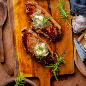 NY Strip with Rosemary & Chili Herb Butter