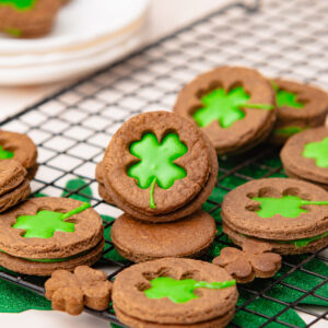 Shamrock Linzer Cookies